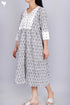 Cambric Cotton Dress In Assorted Block Print