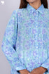 Mulmul Cotton Pleated Shirt In Floral Block Print