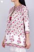 Cambric Cotton Peasant Top In Floral Block Print