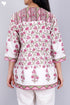 Cambric Cotton Peasant Top In Floral Block Print