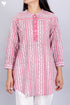 Cambric Cotton Top In Graphic Block Print
