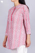 Cambric Cotton Top In Graphic Block Print