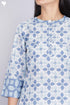 Cambric Cotton Top In Graphic Block Print