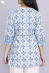 Cambric Cotton Top In Graphic Block Print
