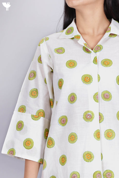 Cambric Cotton Co-Ord Set In Graphic Block Print