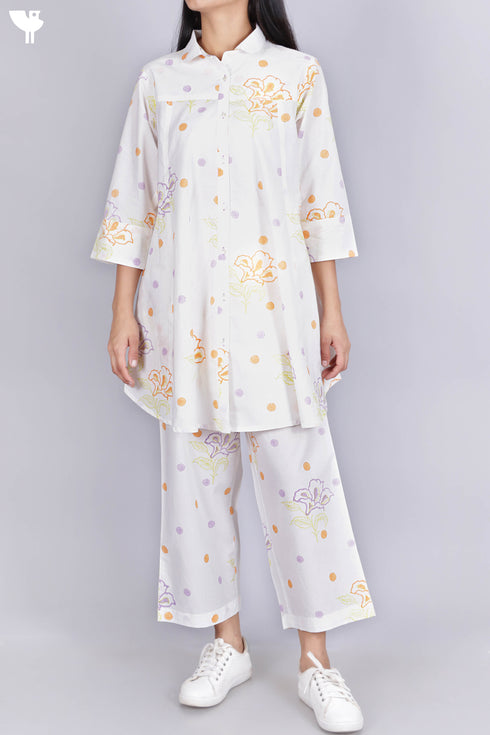 Cambric Cotton Co-Ord Set In Graphic Block Print