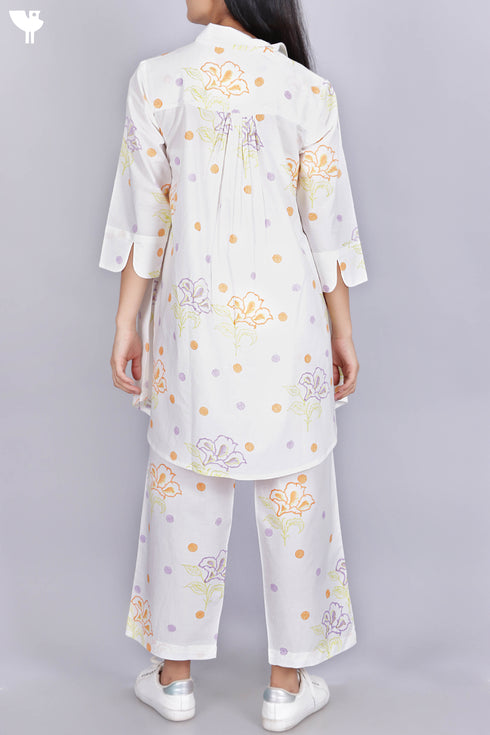 Cambric Cotton Co-Ord Set In Graphic Block Print
