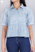 Cambric Cotton Shirt In Geometric Block Print
