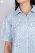 Cambric Cotton Shirt In Geometric Block Print