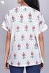 Slub Cotton Shirt In Floral Block Print