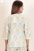 Slub Cotton Top In Floral Block Print