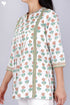 Cambric Cotton Peasant Top In Floral Block Print