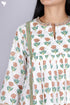 Cambric Cotton Peasant Top In Floral Block Print