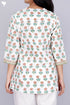 Cambric Cotton Peasant Top In Floral Block Print