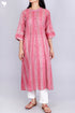 Cambric Cotton Dress In Graphic Block Print