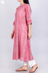 Cambric Cotton Dress In Graphic Block Print