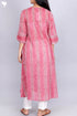 Cambric Cotton Dress In Graphic Block Print
