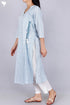 Slub Cotton Angarakha Kurta In Striped Block Print