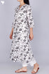 Cambric Cotton Dress In Graphic Block Print