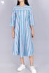Cambric Cotton Dress In Graphic Print