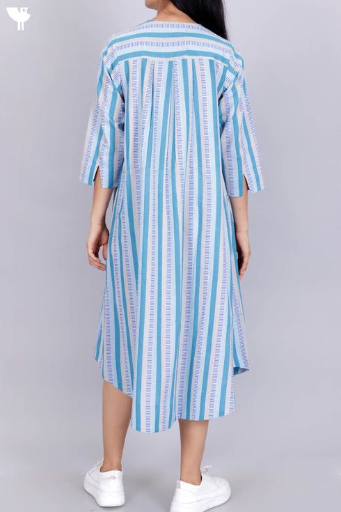 Cambric Cotton Dress In Graphic Print