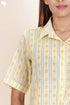 Cambric Cotton Crop Top In Graphic Block Print