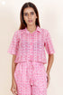 Mulmul Cotton Crop Top In Floral Block Print