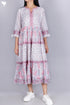 Mulmul Cotton Dress In Floral Block Print