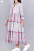 Mulmul Cotton Dress In Floral Block Print