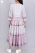 Mulmul Cotton Dress In Floral Block Print