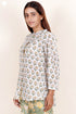 Mulmul Cotton Button Down Topin Floral Block Print