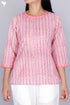 Cambric Cotton Top In Graphic Block Print