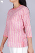 Cambric Cotton Top In Graphic Block Print