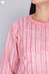 Cambric Cotton Top In Graphic Block Print