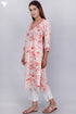 Cambric Cotton Kurta In Floral Print