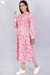 Mulmul Cotton Midi Dress With Floral Block Print