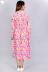 Mulmul Cotton Midi Dress With Floral Block Print