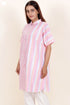 Cambric Cotton Boxy Shirt In Graphic Block Print