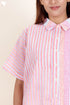 Cambric Cotton Boxy Shirt In Graphic Block Print