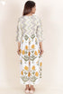 Modal Silk Down Trapeze Dress In Floral Block Print