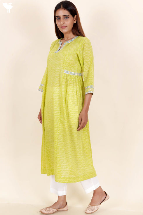Mulmul Cotton Dress With Gota Patti Embroidery