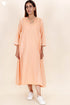 Mulmul Cotton Paneled Dress With Lace Trims