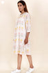 Mulmul Cotton Dress With Floral Block Print