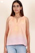 SlubCotton Ombre Dyed Top With Embroidery