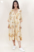 Modal Silk Dress In Floral Block Print