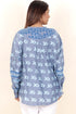 Chambray Cotton Button Down Top in Block Print