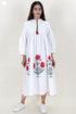 Organic Cotton Pintucked Dress With Block Print