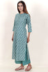 Cambric Cotton Kurta In Floral Block Print