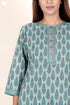 Cambric Cotton Kurta In Floral Block Print