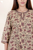 Cambric Cotton Kurta In Floral Block Print